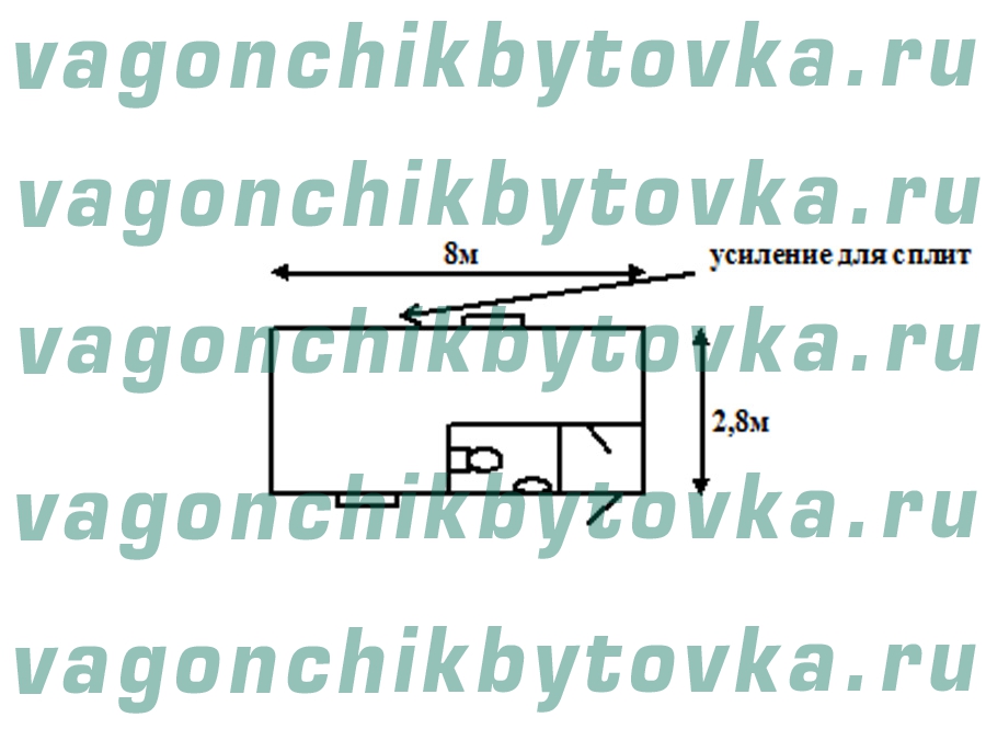 Офис из негабаритного БК 8*2,8м